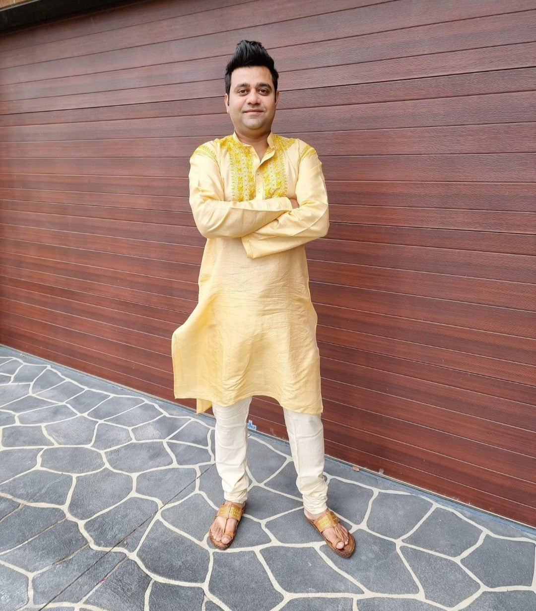 Silk chikankari kurta with Pajama