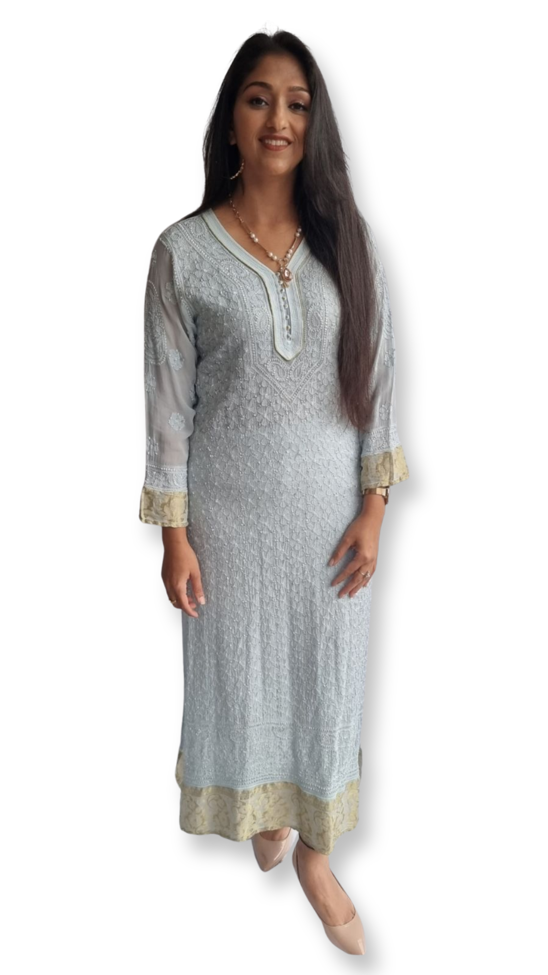 Banarsi border chikankari kurta