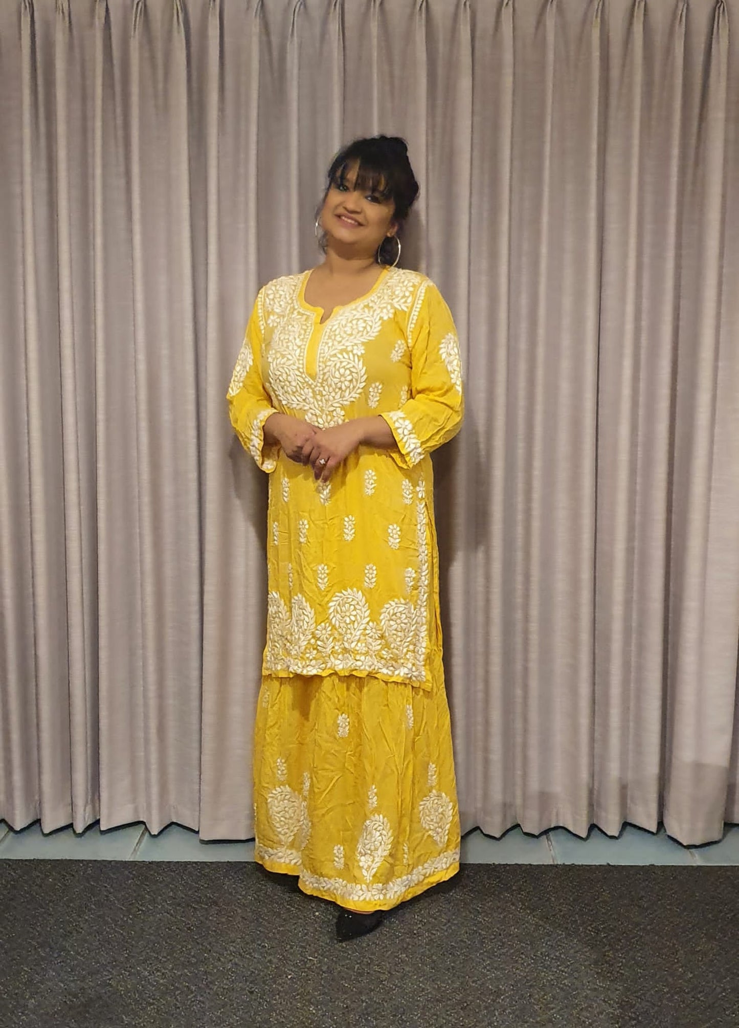 Mulmul cotton sharara suit