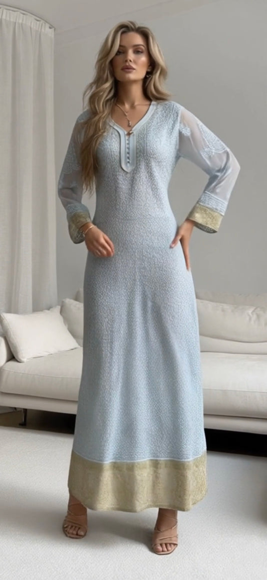 Banarsi border chikankari kurta