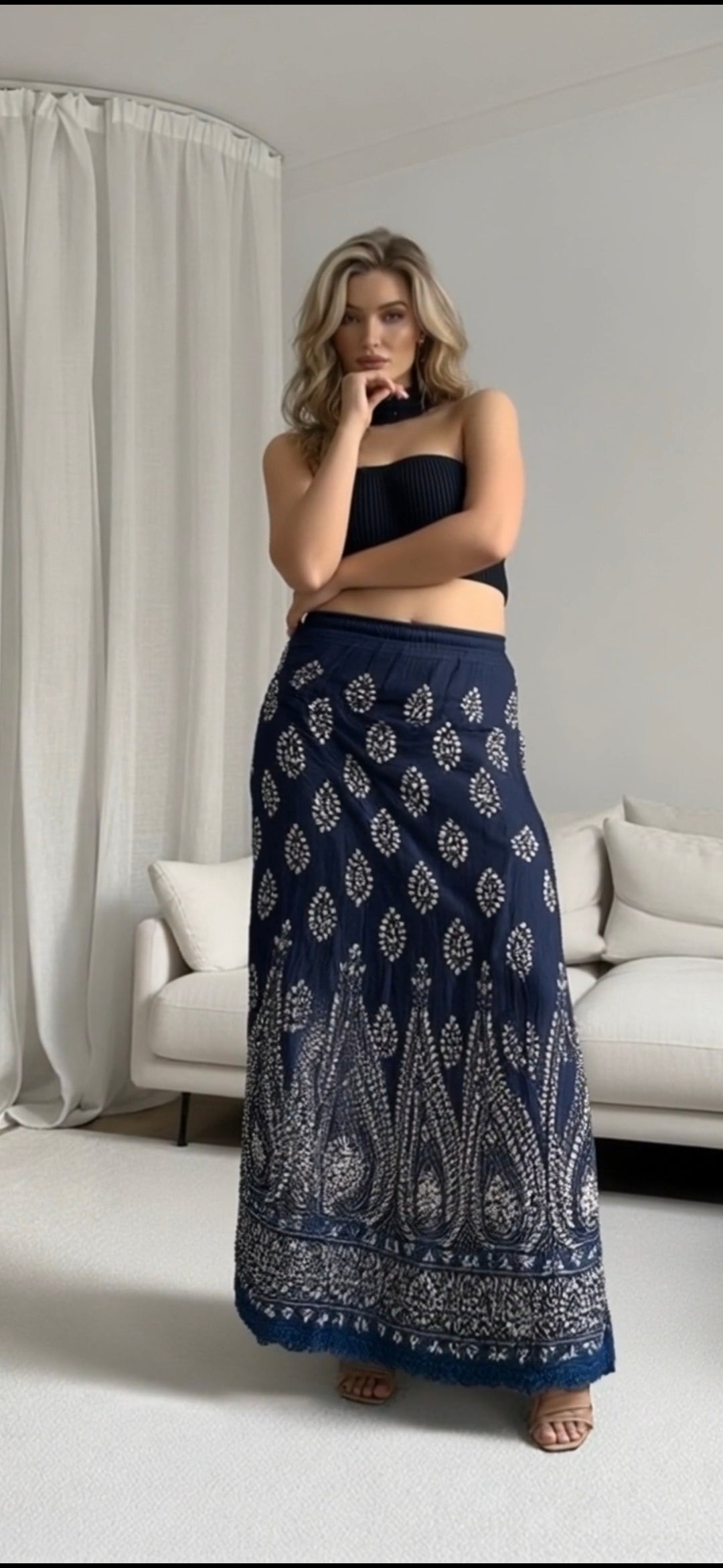 Georgette chikankari dupatta — front view | Gotapatti skirt,top and dupatta