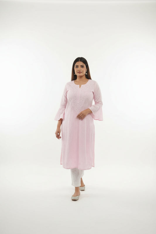 Cotton women's chikankari kurta — back view | Premium cotton kurta