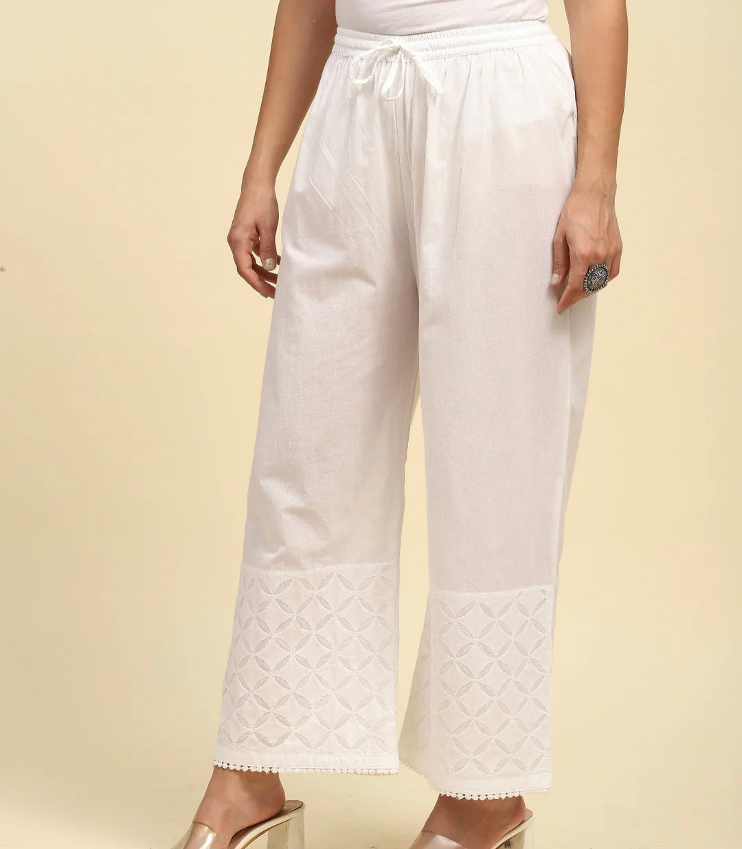 Cut work pants side look