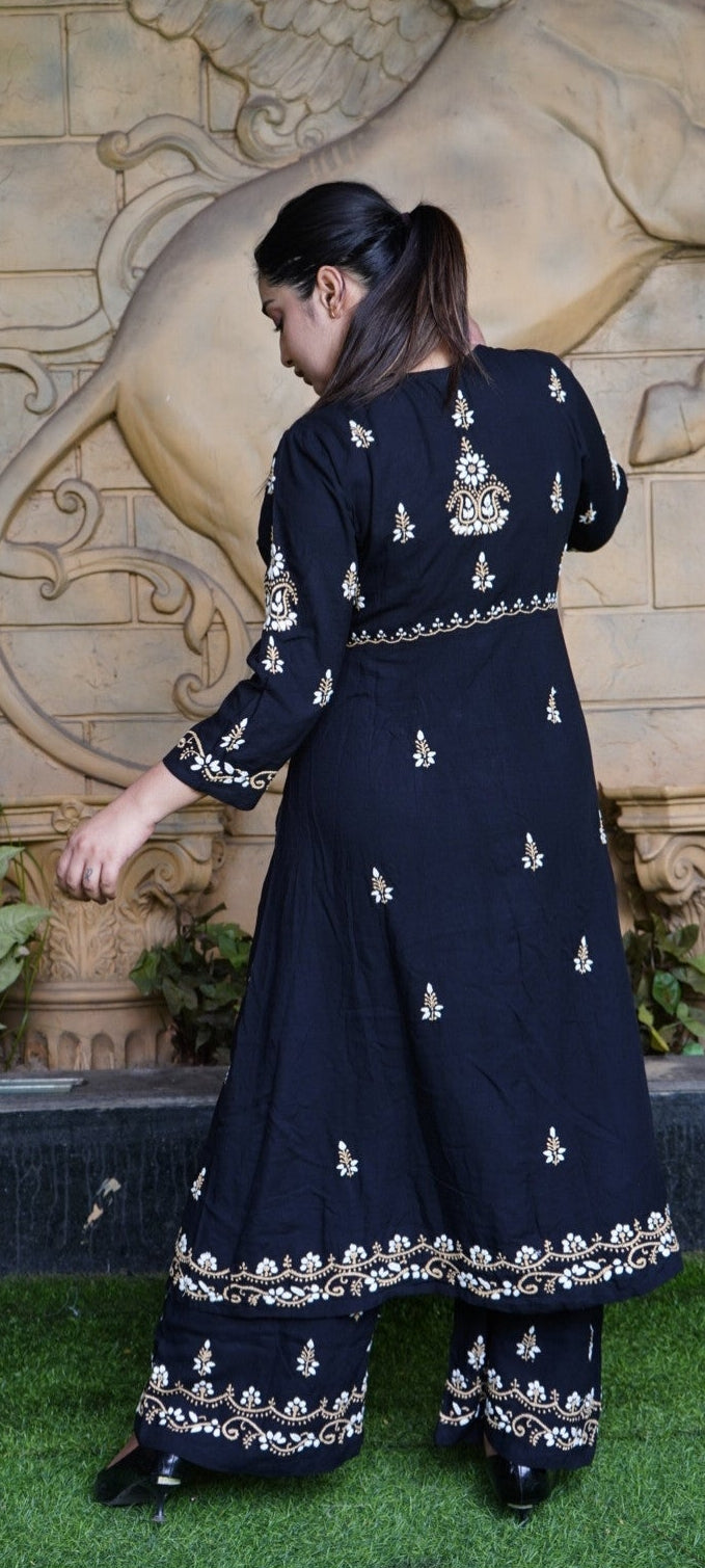 Frock plazzo set back