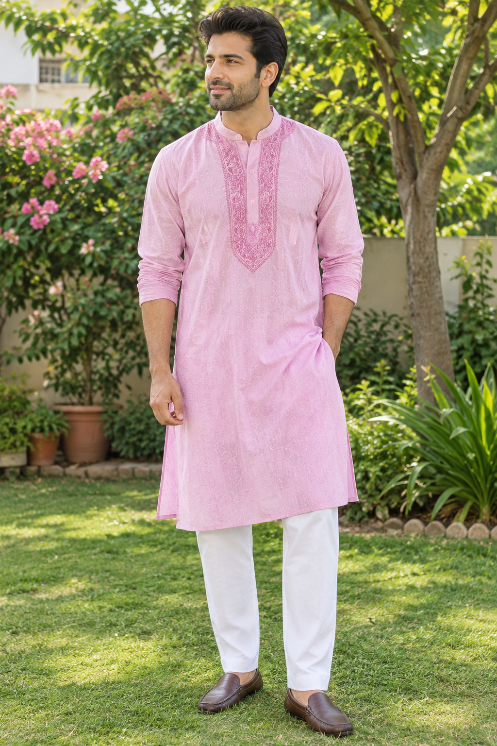 Gulabi kurta set