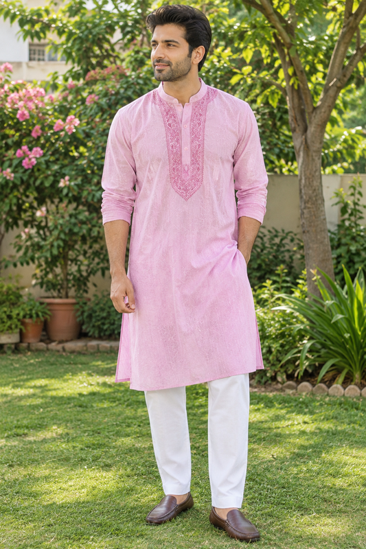 Gulabi kurta set