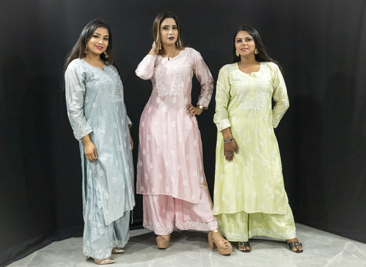 Silk plazzo suit