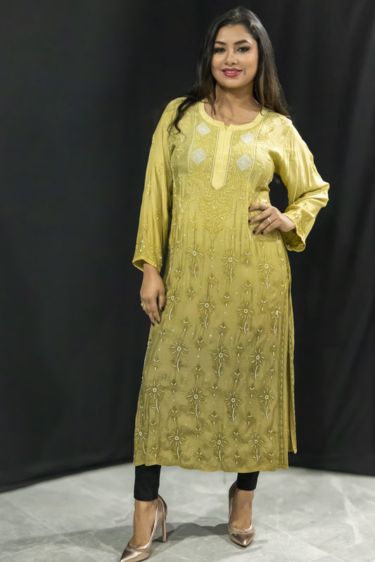 Pearl chikankari Mulmul kurtas