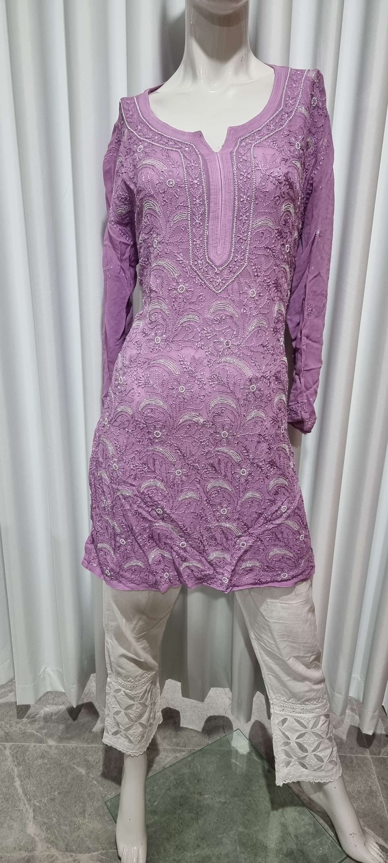 Lilac pearl kurta full front