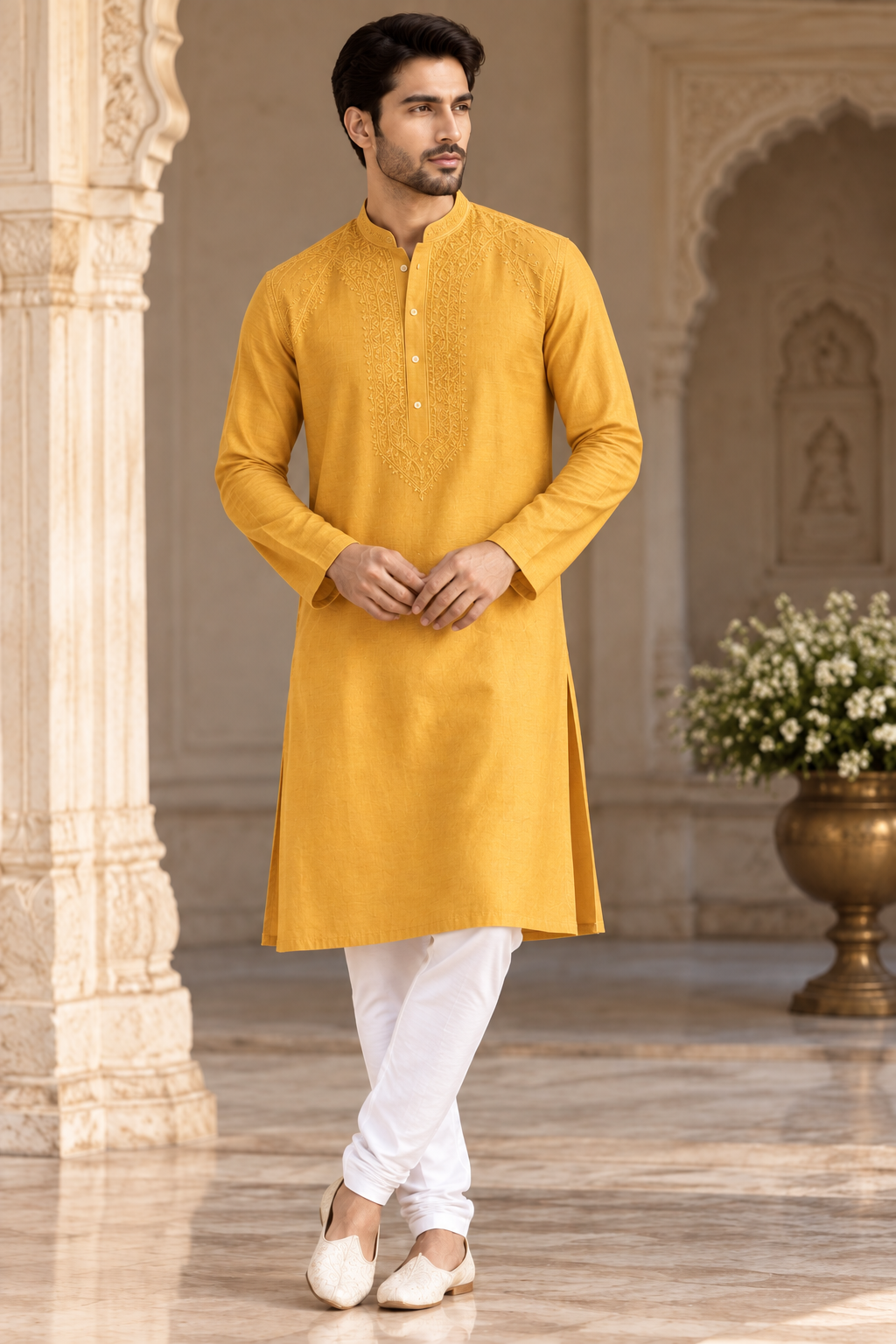 Narangi nawabi kurta
