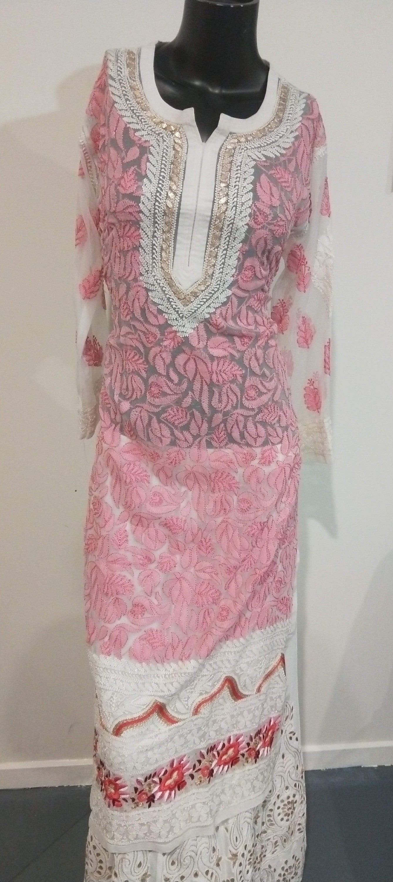 Parsi zari and chiknakari kurta top full