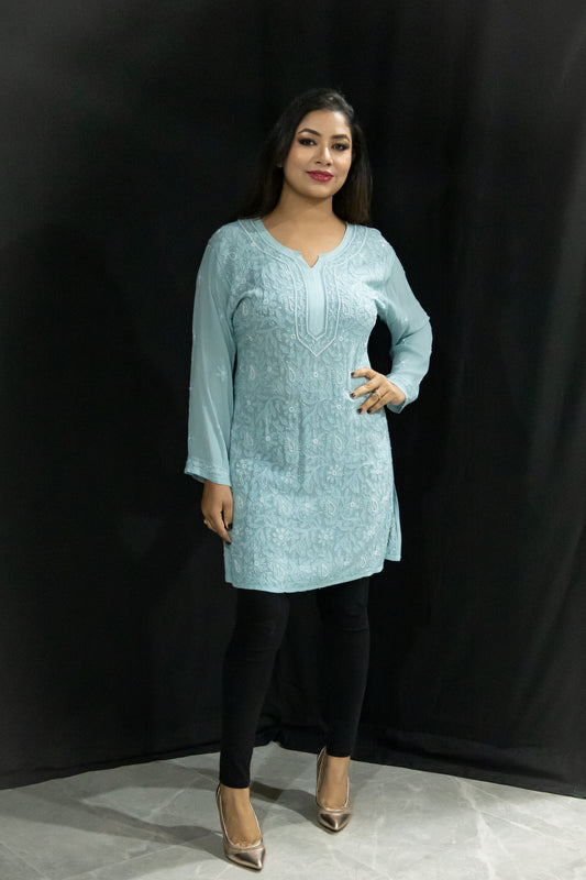 Pearl kurta green full front