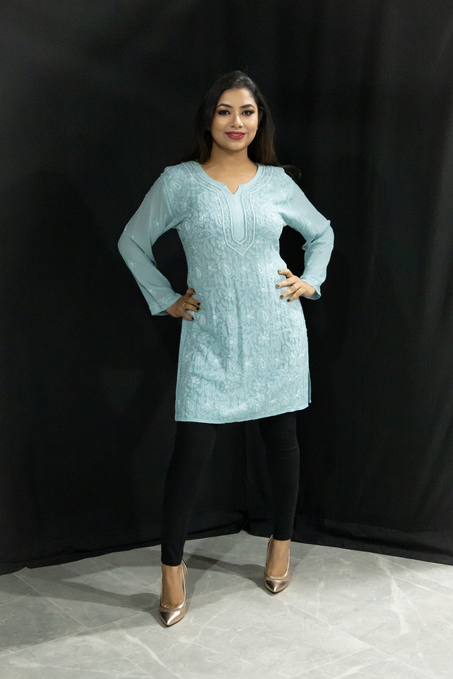Pearl kurta short green full