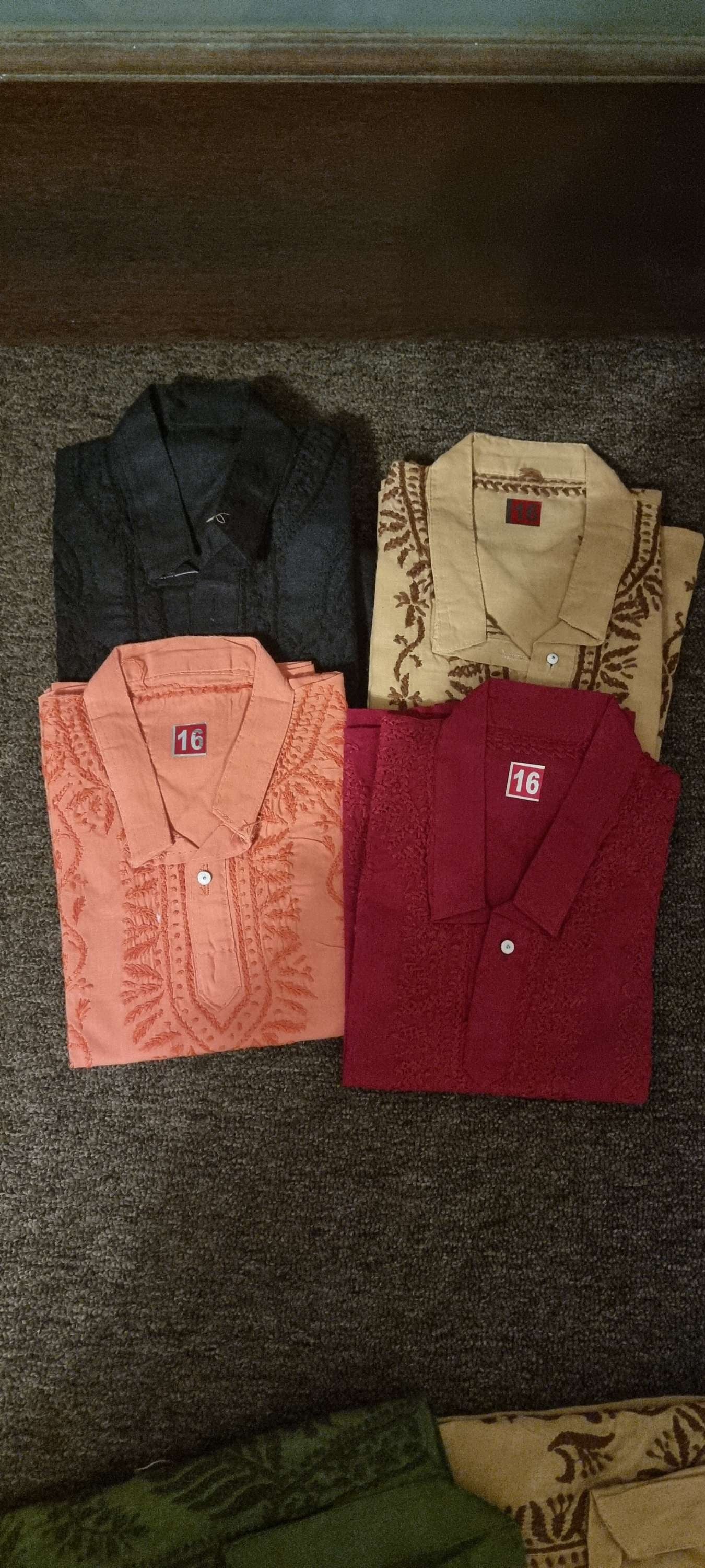 Kids' chikankari kurta pyjama set — side view | Boys kurta pyjama set