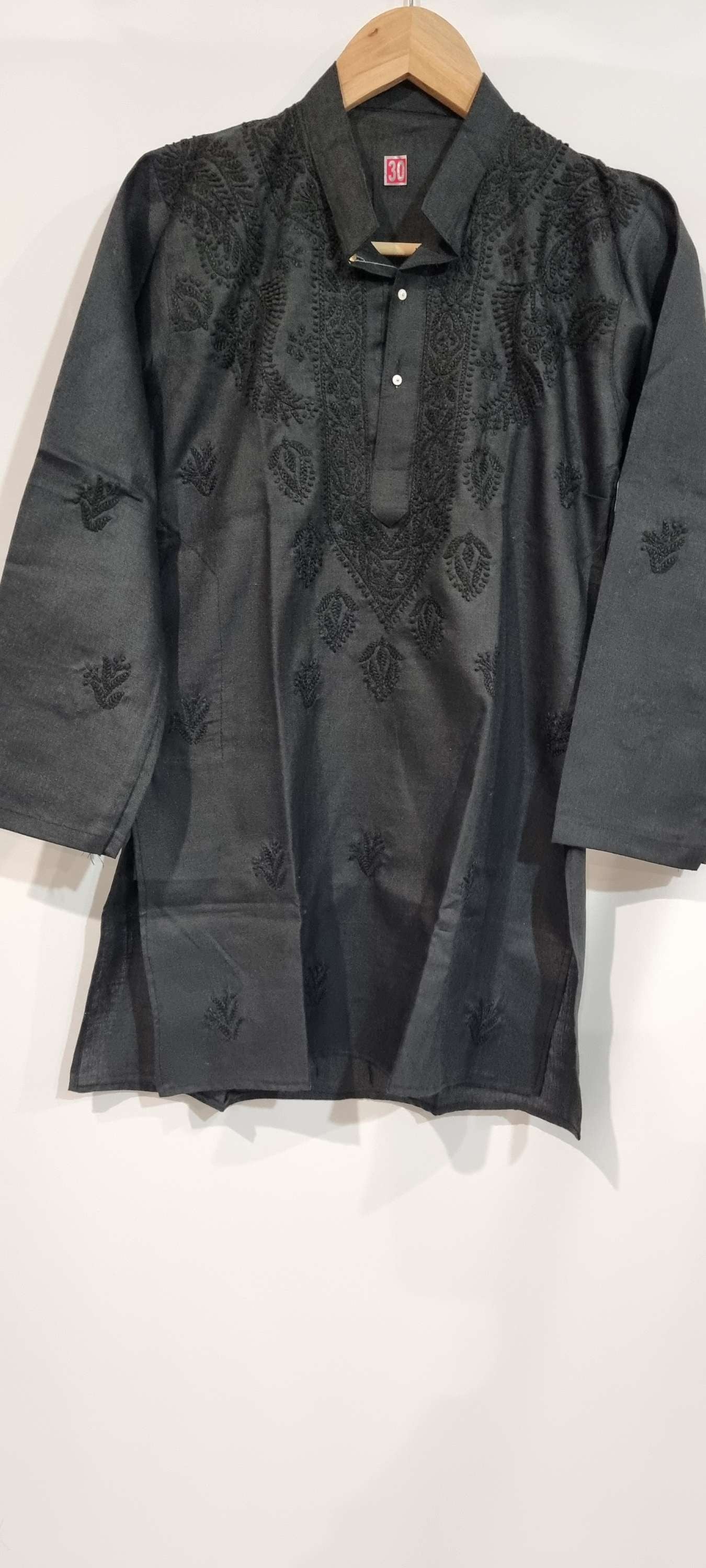 Kids' chikankari kurta pyjama set — back view | Boys kurta pyjama set