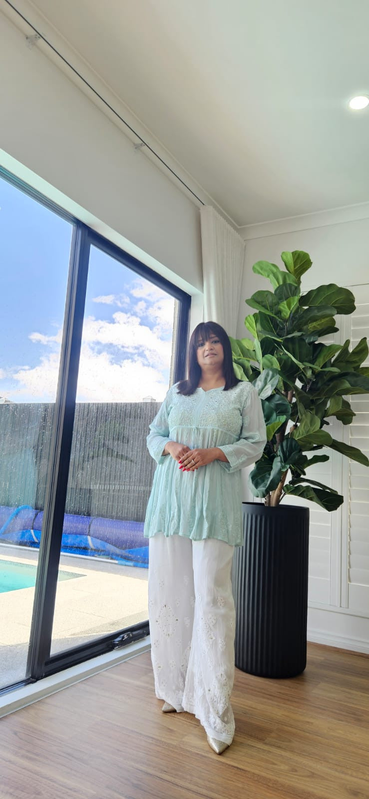 Short Top in pure gorgette