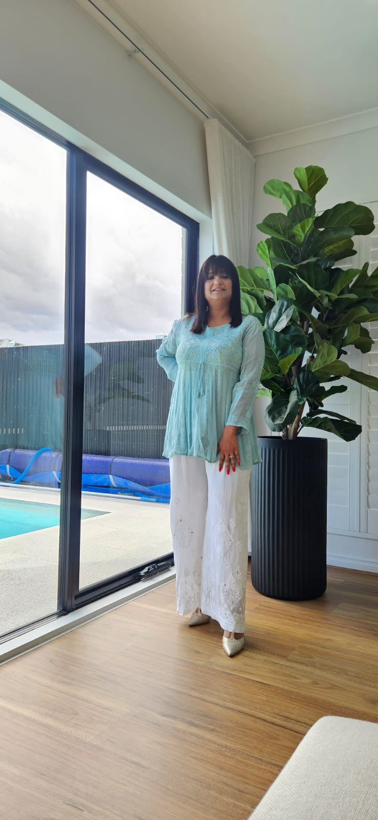 Short Top in pure gorgette