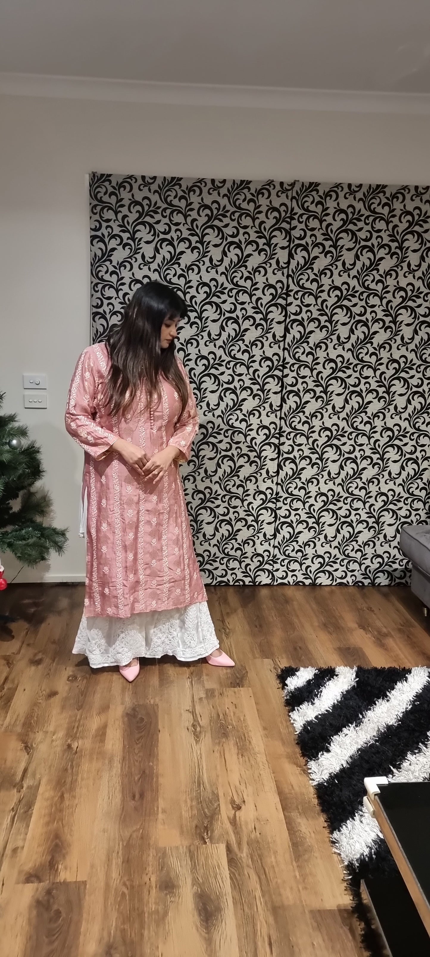 Banarsi silk chikankari kurta