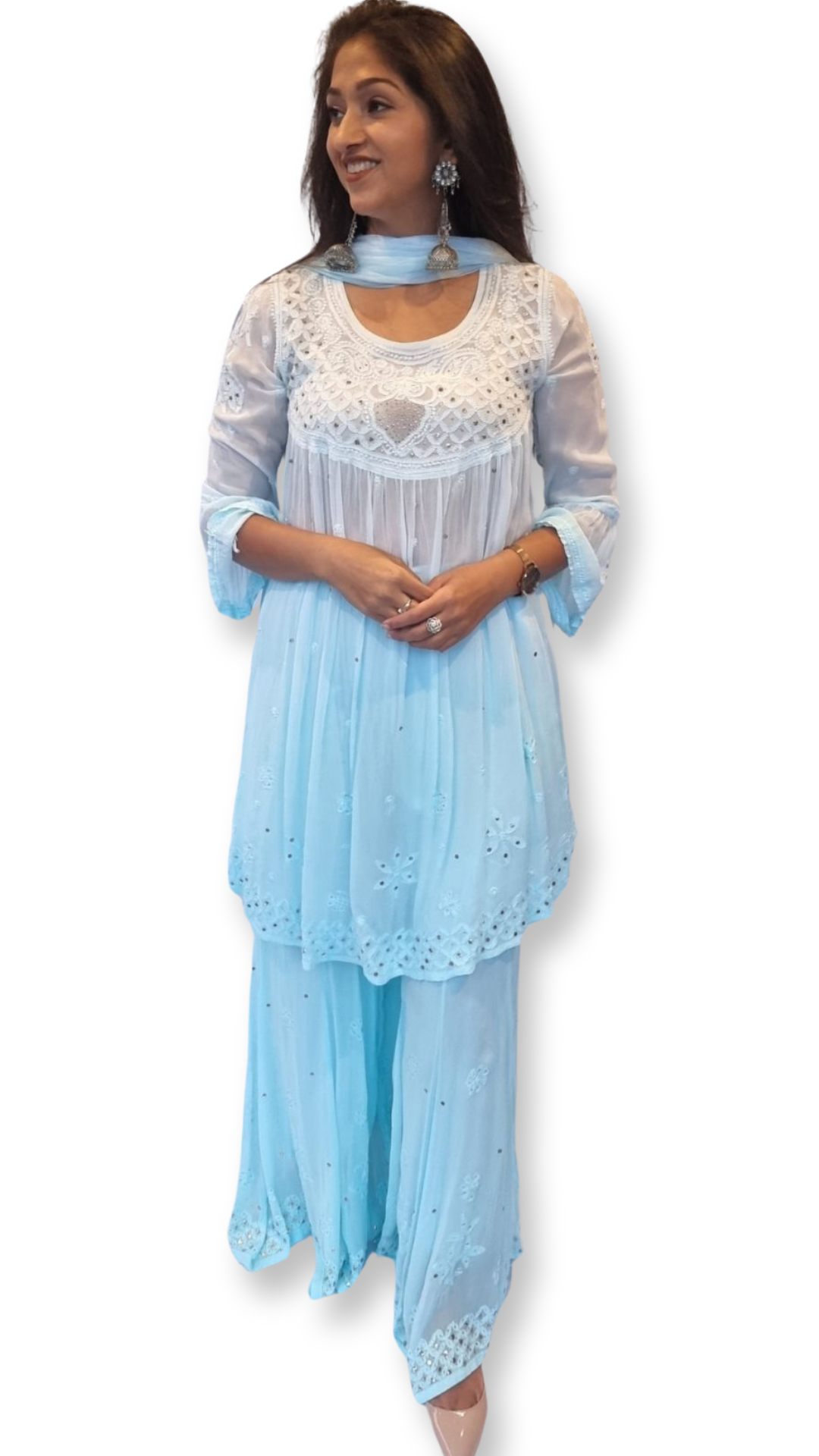 Mint green sharara suit