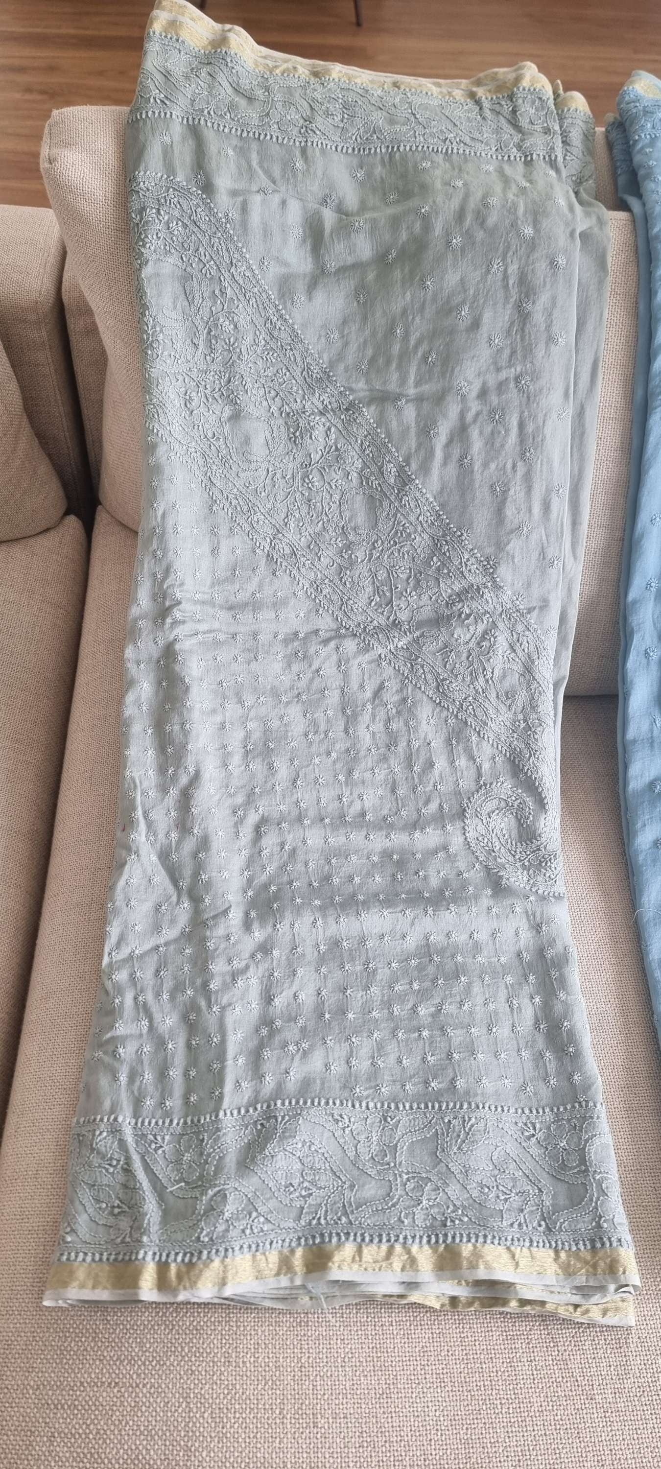 Silk chikankari saree — styling view | Silk chikankari lucknowi saree