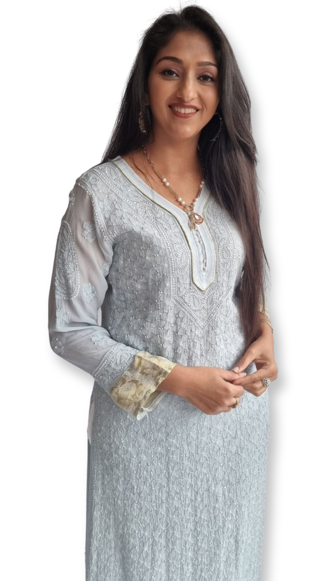 Banarsi border chikankari kurta