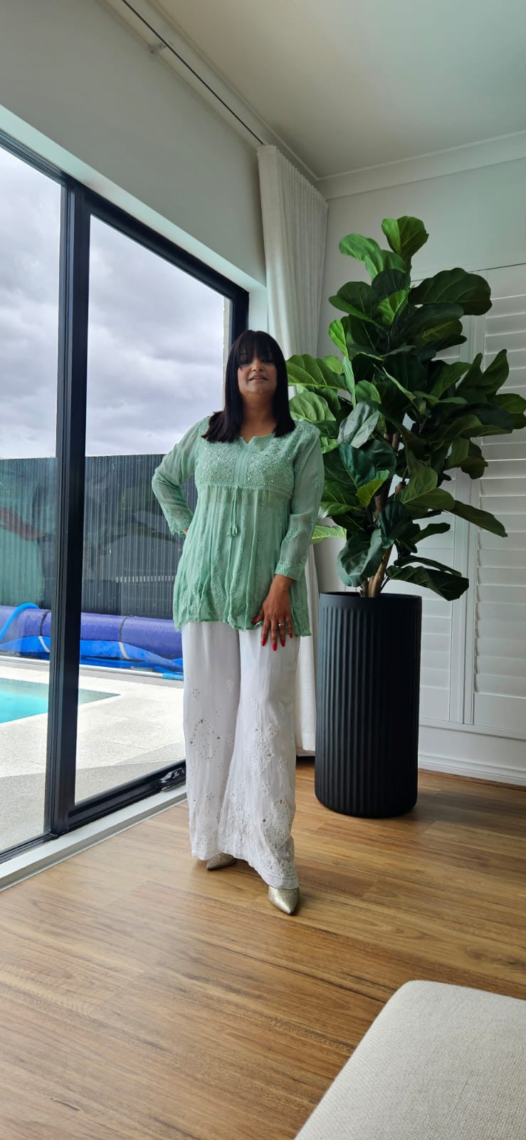 Short Top in pure gorgette