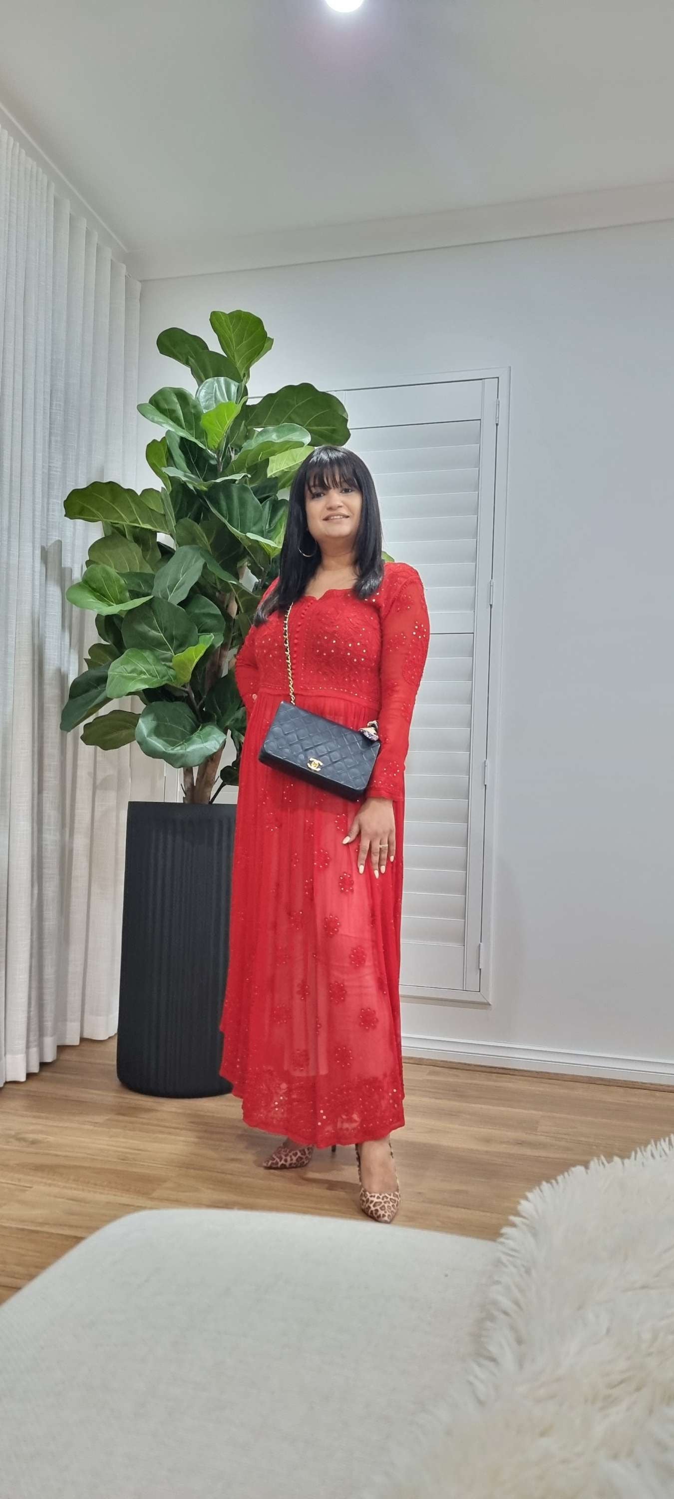 Women's chikankari anarkali — front view | Designer anarkali