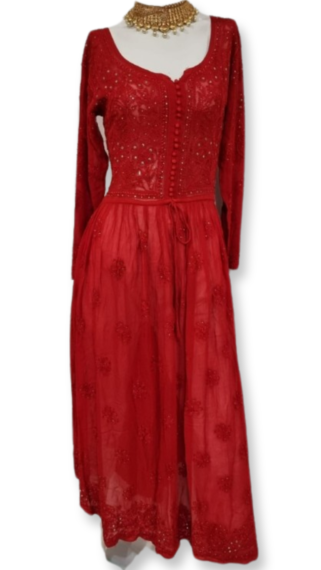 Women's chikankari anarkali — back view | Designer anarkali