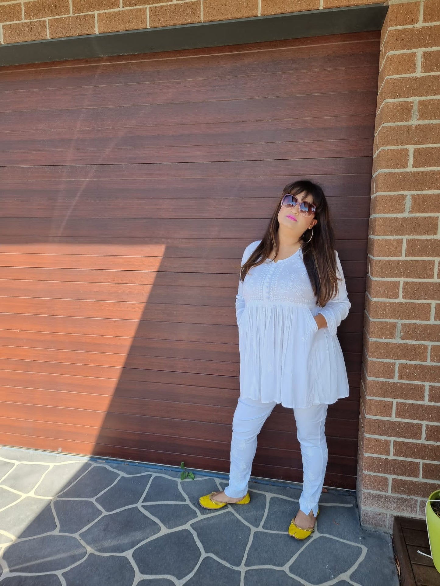 Designer Chikankari short top