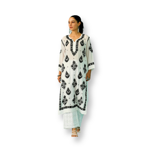 Chandni Chikankari muslin kurta