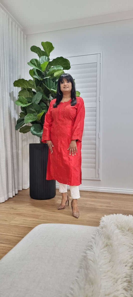 Plus size Crepe silk kurta