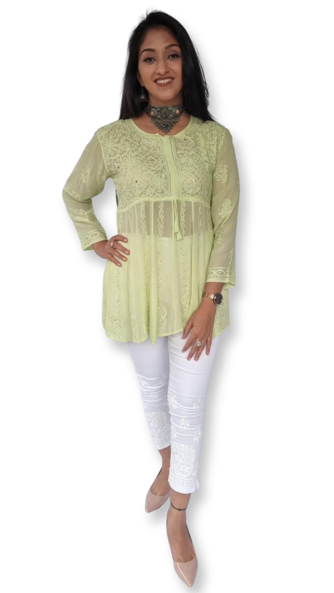 Short Top in pure gorgette