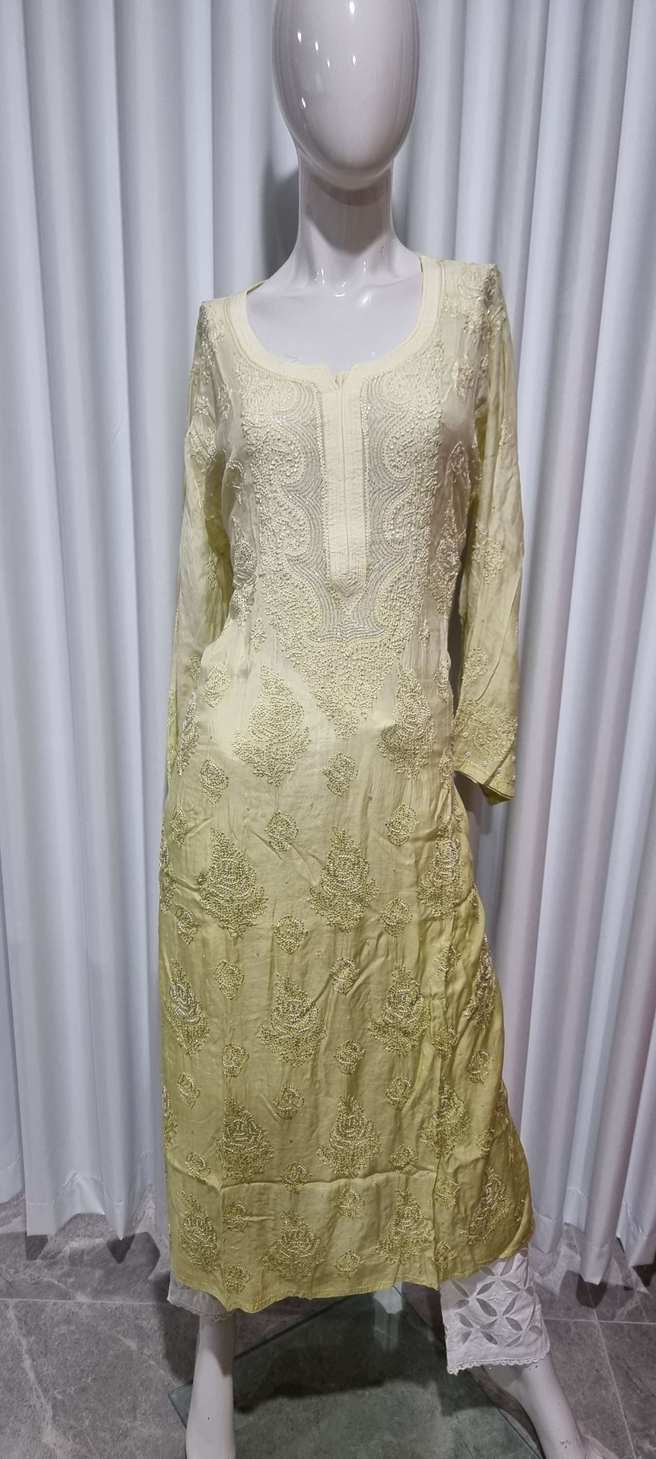 Pearl chikankari Mulmul kurtas