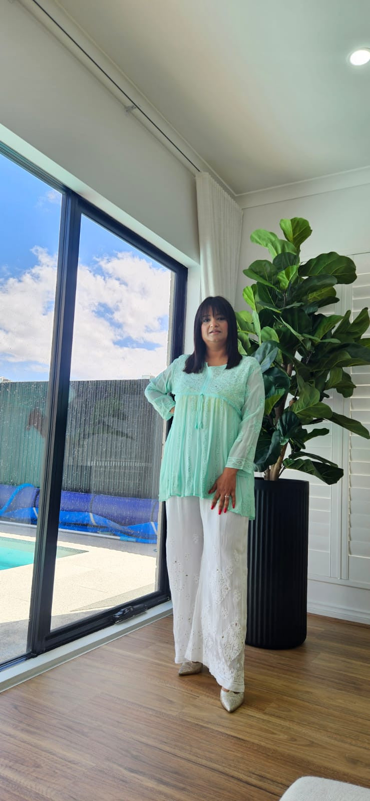 Short Top in pure gorgette