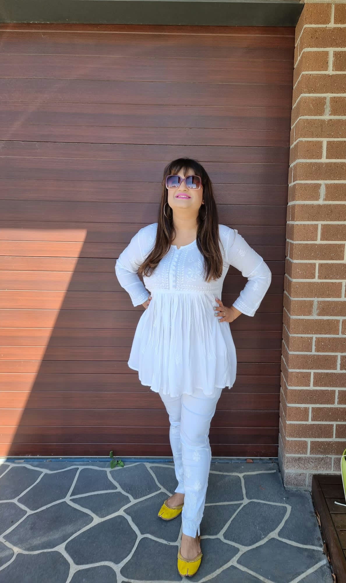 Designer Chikankari short top