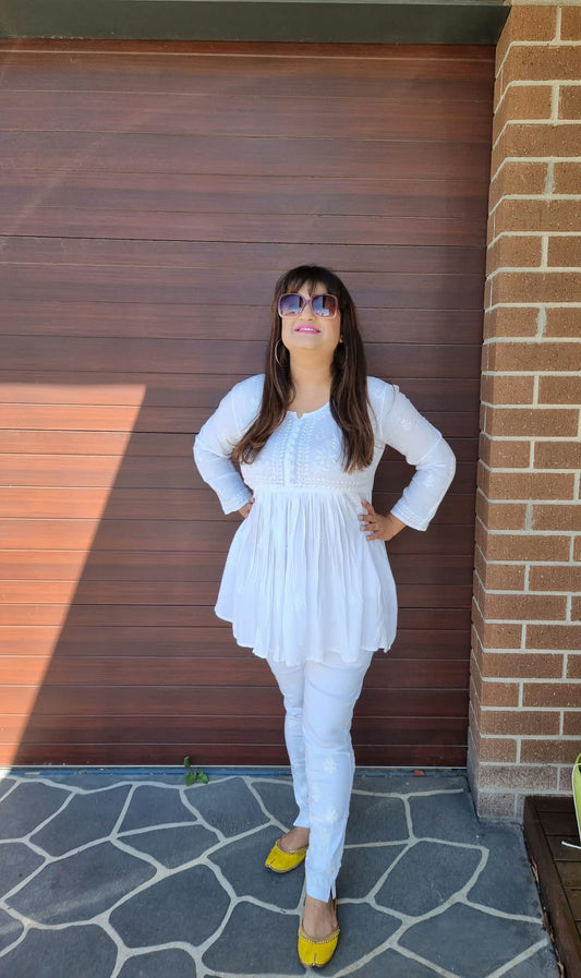 Designer Chikankari short top