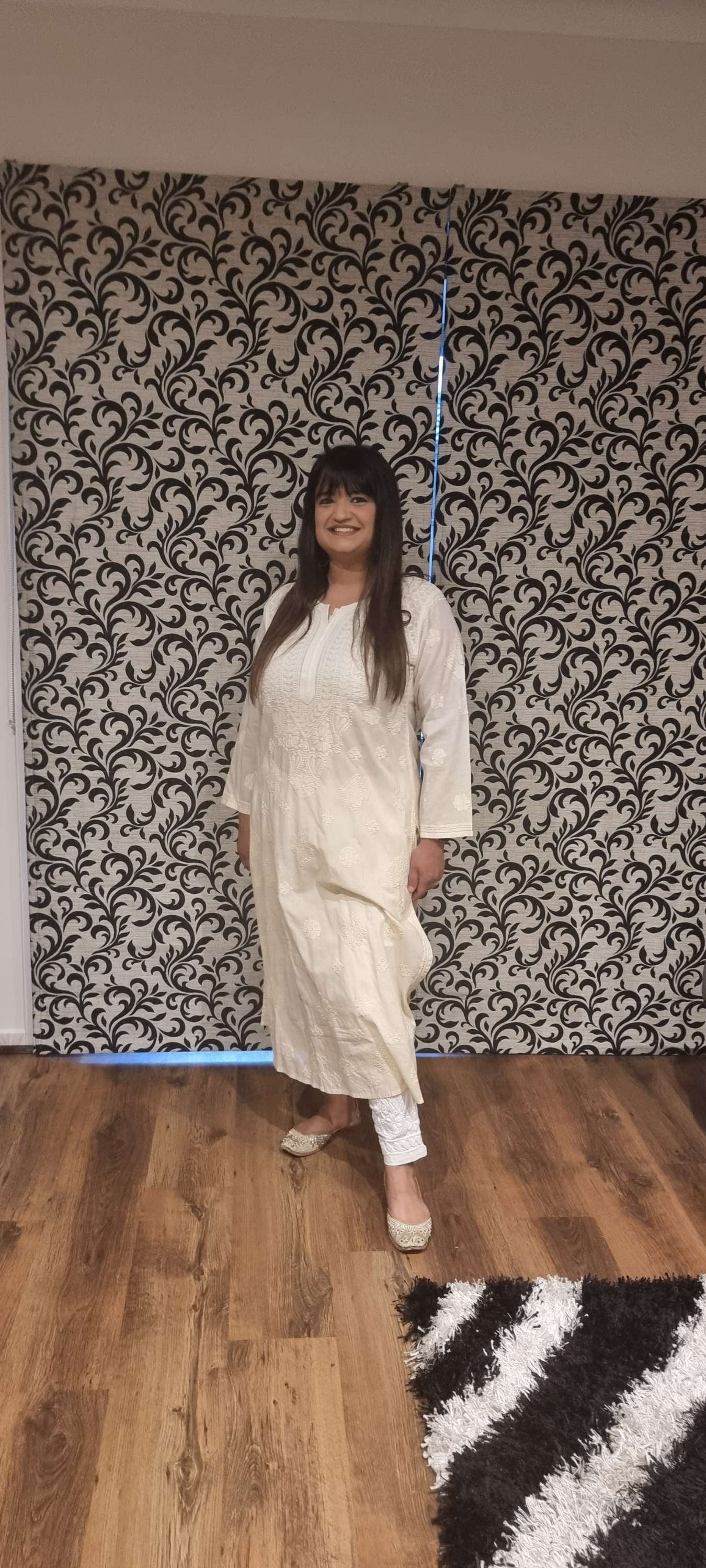 Cotton women's chikankari kurta — fabric close-up | Premium cotton kurta