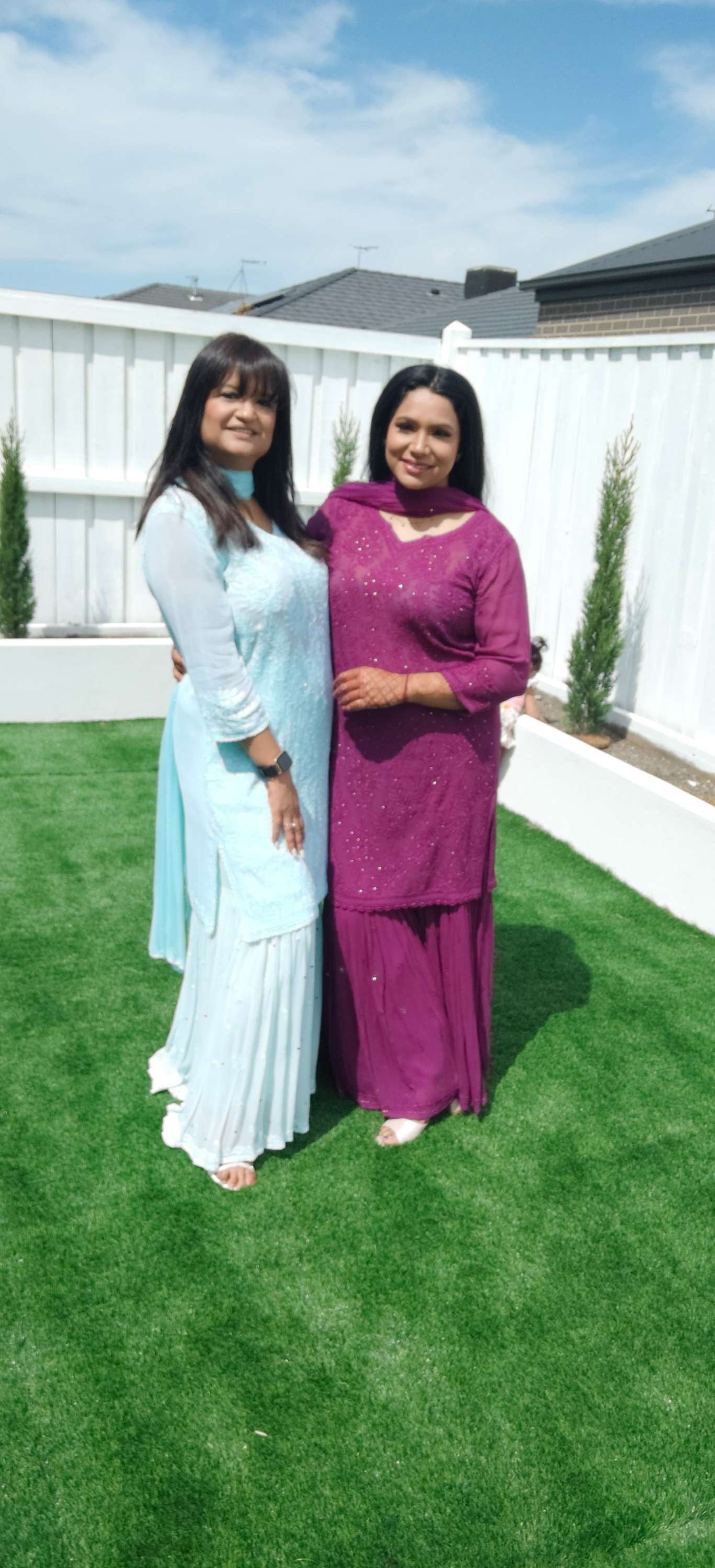 Pure gorgette short top sharara suit