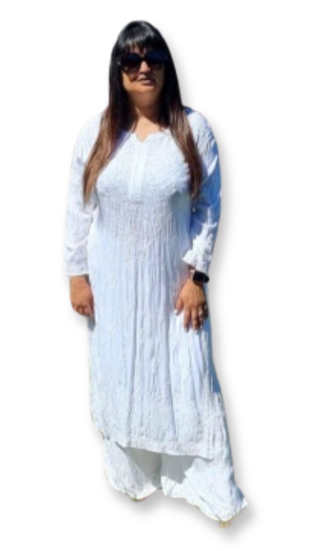 Mulmul cotton women's chikankari kurta — embroidery close-up | Mulmul Kurta Only