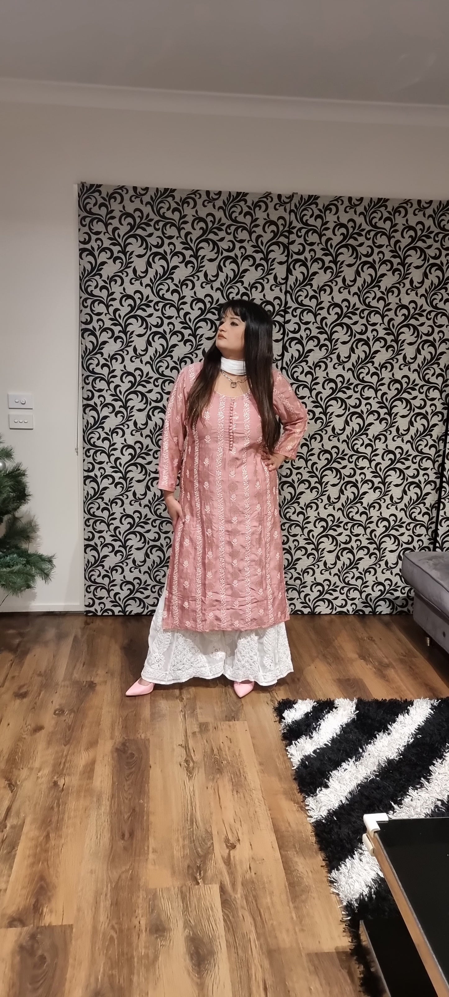 Banarsi silk chikankari kurta