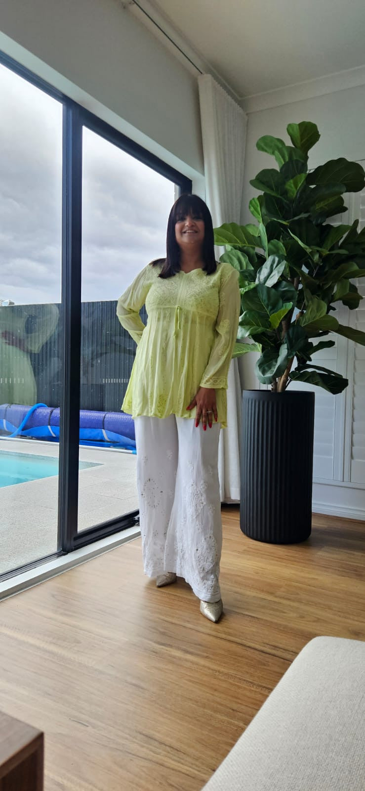 Short Top in pure gorgette