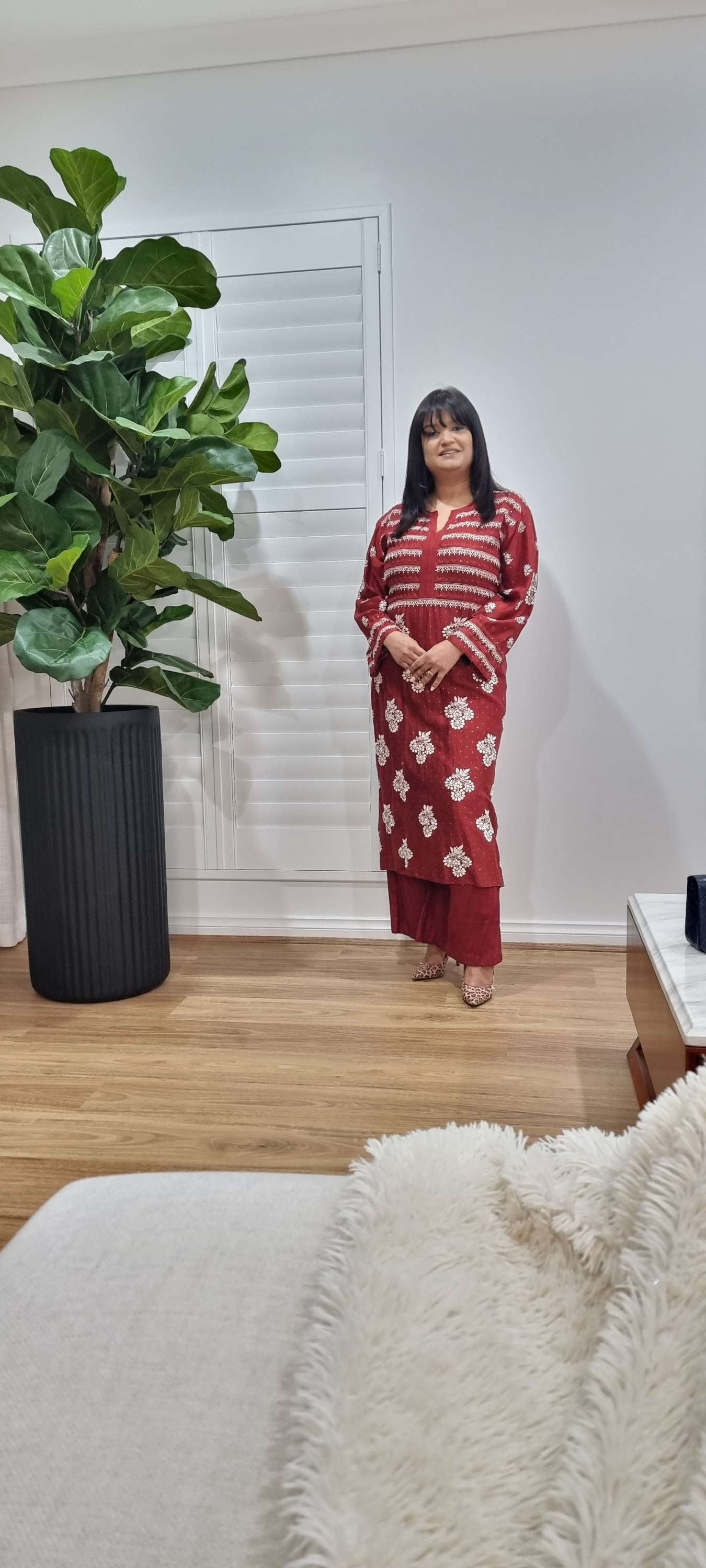 Silk Chikankari & Mukaishkari suit