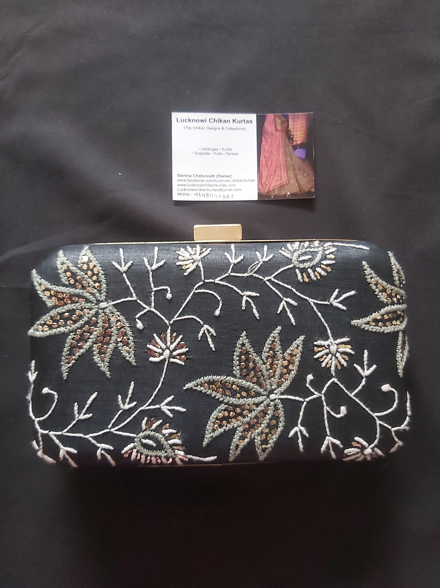 Chikankari  designer clutch