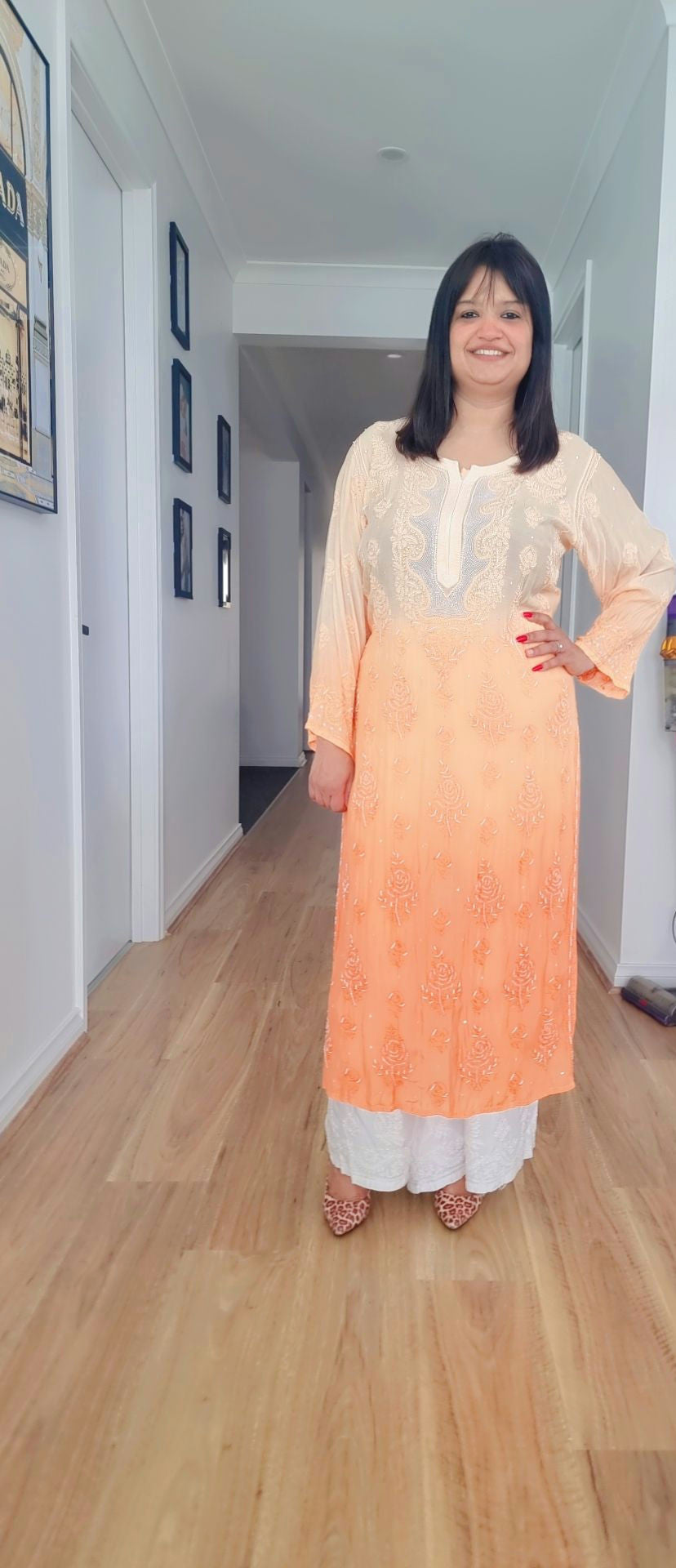 Pearl chikankari Mulmul kurtas