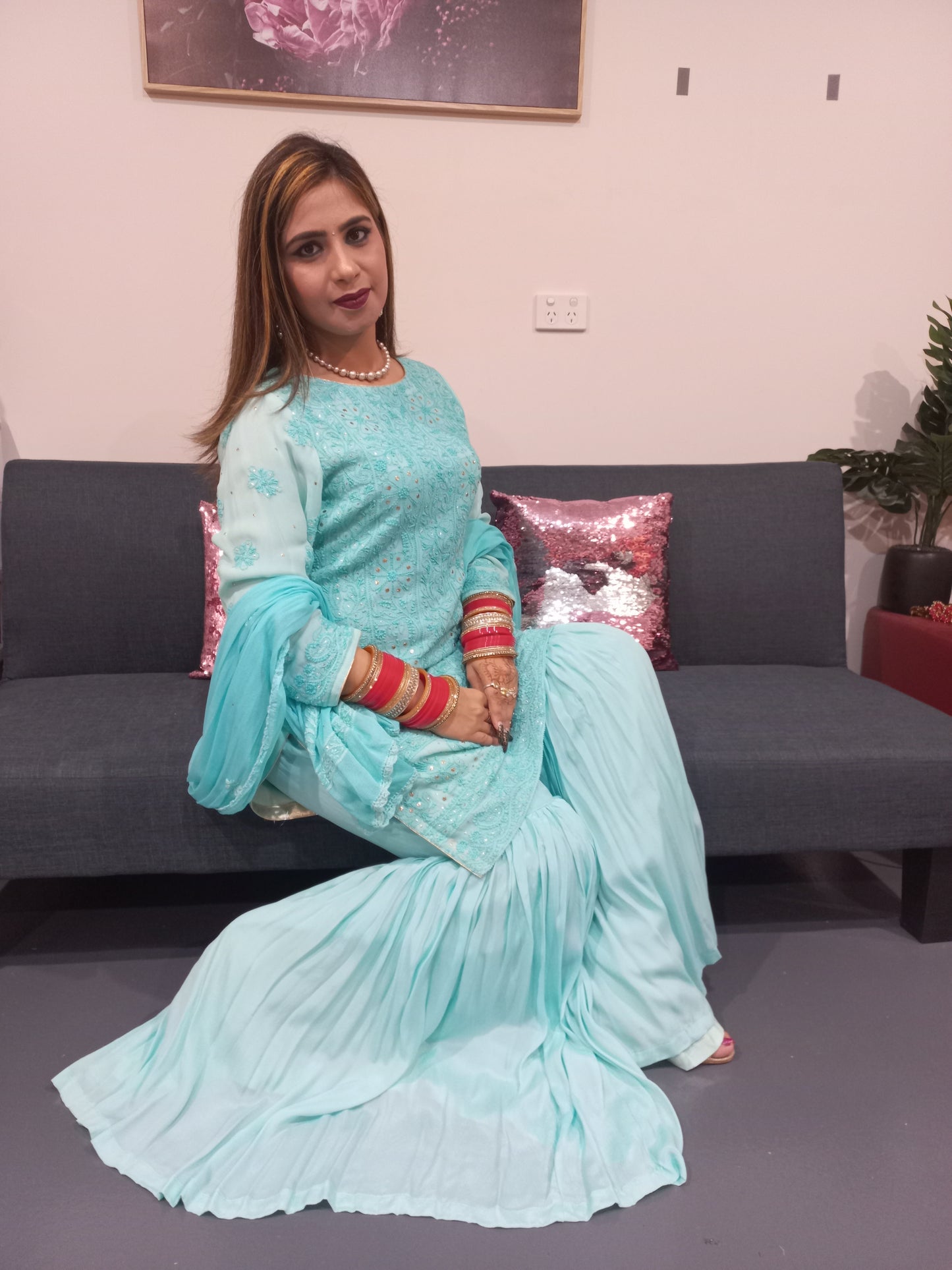 Blue Luxury sharara suit